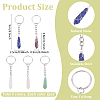 10Pcs 5 Colors Natural Gemstone Keychain KEYC-ME00004-2