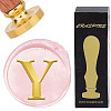 Brass Wax Seal Stamp with Wood Handle AJEW-WH0412-0320-1