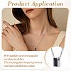 304 Stainless Steel with Black Glass Rectangle Pendant Urn Ashes Necklaces for Women Men NJEW-WH0013-83P-02-5