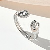 304 Stainless Steel Cuff Open Rings for Women RJEW-L341-05B-P-1