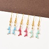 Ocean Series 304 Stainless Steel Enamel Dangle Earrings LS-EJEW-K017-01G-G-1