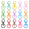  30Pcs 15 Colors Spray Painted Iron Key Rings DIY-TA0005-76-1