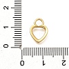 Heart Brass Open Back Bezel Charms KK-S508-07G-3