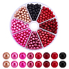 296Pcs 8 Ccolors Baking Paint Pearlized Glass Pearl Round Beads HY-HY0001-07A-1