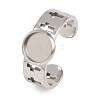 Hollow Cross 304 Stainless Steel Cuff Ring Components SA-CBA098D-02P-A-1