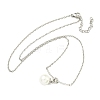 Plastic Imitation Pearl Round Pendant Necklaces NJEW-Z041-05P-1