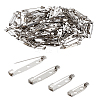 100Pcs 4 Styles Iron Safety Pin Brooch Findings IFIN-LP0001-11-1