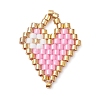 Beaded Heart Charms PALLOY-MZ01147-03-1