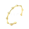 Clear Cubic Zirconia Bamboo Shape Open Cuff Bangle BJEW-M231-11G-1