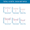 12Sets 6 Style PVC 3D Imitation Hollow Out Dragonfly Wall Stickers DIY-CF0001-04-3