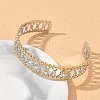 304 Stainless Steel Cuff Bangles for Women BJEW-D466-03GP-5