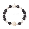 Synthetic Turquoise and Natural Lava Rock Beads Stretch Bracelets for Men Women BJEW-JB11824-02-2