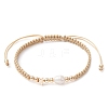 Brass & Natural Pearl Braided Bead Bracelets BJEW-JB09721-02-1