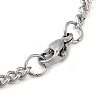 Non-Tarnish 304 Stainlessa Steel Curb Chain Pendant Necklaces NJEW-H034-07P-3