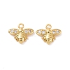 Bee Brass Micro Pave Clear Cubic Zirconia Charms KK-G435-18G-2