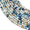 Natural Blue Azurite in Calcite Beads Strands G-P618-3mm-01-4