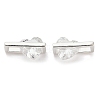 925 Sterling Silver Pave Clear Cubic Zirconia Rectangle with Heart Charms STER-P071-17S-1