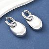 Oval Brass Hoop Earrings for Women EJEW-U057-06A-02P-2