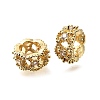 Column Brass Micro Pave Cubic Zirconia European Beads KK-L230-08G-01-1