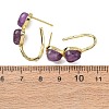 Valentine's Day Heart Natural Amethyst Stud Earrings EJEW-T053-01G-09-5