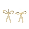 Rack Plating Bowknot Brass Stud Earrings for Women EJEW-NH0002-03G-1