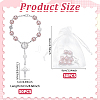 30Pcs Plastic Imitation Pearl Link Alloy Virgin Cross Charm Rosary Bracelets BJEW-WA0001-06-2