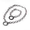 Ring 304 Stainless Steel Link Necklaces and Bracelets Jewelry Sets SJEW-F132-09P-2
