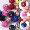 SUNNYCLUE 40Pcs 10 Style Round Resin Rhinestone Graduated Beads RESI-SC0003-01-3