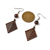 6 Pairs 6 Styles Natural Walnut Wood Dangle Earrings for Women EJEW-JE06101-4