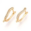 Brass Micro Pave Cubic Zirconia Hoop Earring Finding KK-N261-37G-1