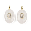Natural Quartz Crystal & Cubic Zirconia Pendants G-Z076-01G-14-1