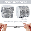 2 Rolls Polyester Metallic Elastic Round Cord OCOR-CY0003-50B-2