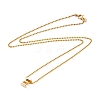 Golden Plated Brass Initial Pendant Necklaces NJEW-JN03299-04-3