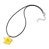 Glass Seed Beaded Star Pendant Necklaces NJEW-MZ00081-01-4