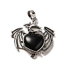 Natural Obsidian Heart Pendants KK-K331-01AS-05-2
