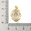 Brass Micro Pave Clear Cubic Zirconia Pendants X-KK-P263-26KCG-03-3