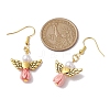 Angel Antique Golden Alloy & Resin Dangle Earrings EJEW-JE05686-09-3