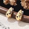 Brass Teardrop Stud Earrings EJEW-K286-08G-1