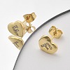 Rack Plating Brass Micro Pave Clear Cubic Zirconia Stud Earrings EJEW-K299-01G-F-2