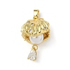 Brass Micro Pave Cubic Zirconia Pendants KK-I371-25G-1