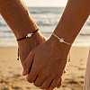 Synthetic Moonstone Round Braided Bead Bracelet Sets MU6747-1