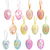 2 Sets 2 Styles Easter Egg Foam Glitter Powder Pendant Decorations AJEW-SP0004-78A-1
