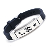 Stainless Steel Constellation Link Bracelet with Silicone Cords PW-WG3762B-10-1