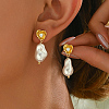 Elegant Brass Dangle Stud Earrings KS8037-2-1