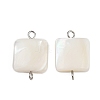 Natural Shell Square Connector Charms X1-STAS-D378-27P-1
