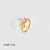 Round Natural Rose Quartz Ring MM2562-1-1