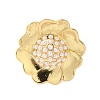 Flower Brass Open Cuff Rings RJEW-A046-06G-2