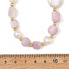 Natural Kunzite Nuggets & Natural Cultured Freshwater Pearl & Keshi Pearl Coin Beaded Bracelets NJEW-JN06574-01-3