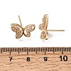 Brass Micro Pave Cubic Zirconia Stud Earrings KK-CBA7960-11G-5