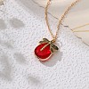 Dragonfly Teardrop Glass Pendant Necklaces PW-WG4D3BA-05-1